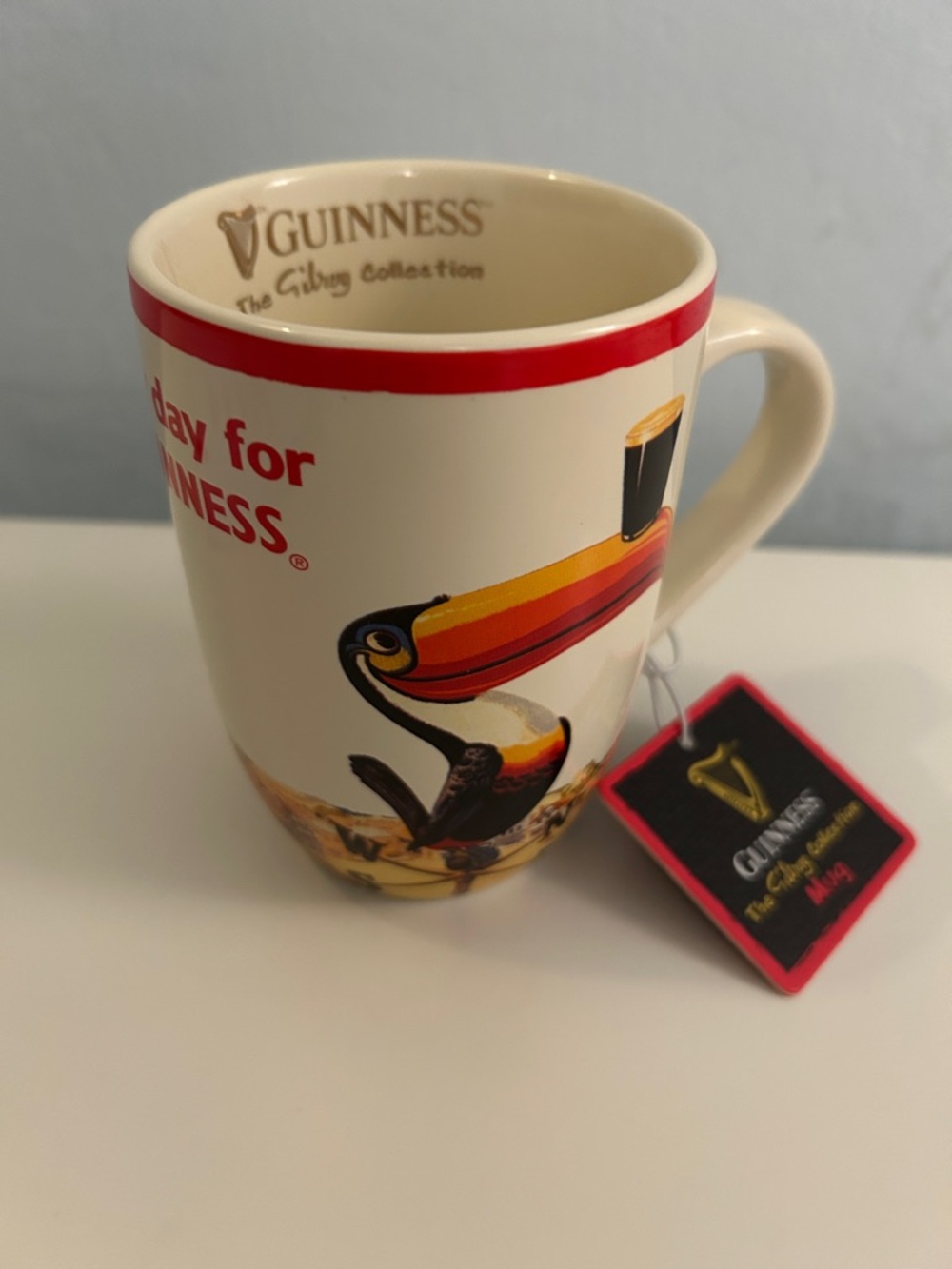 Guinness Cream Toucan Mug with Red Trim